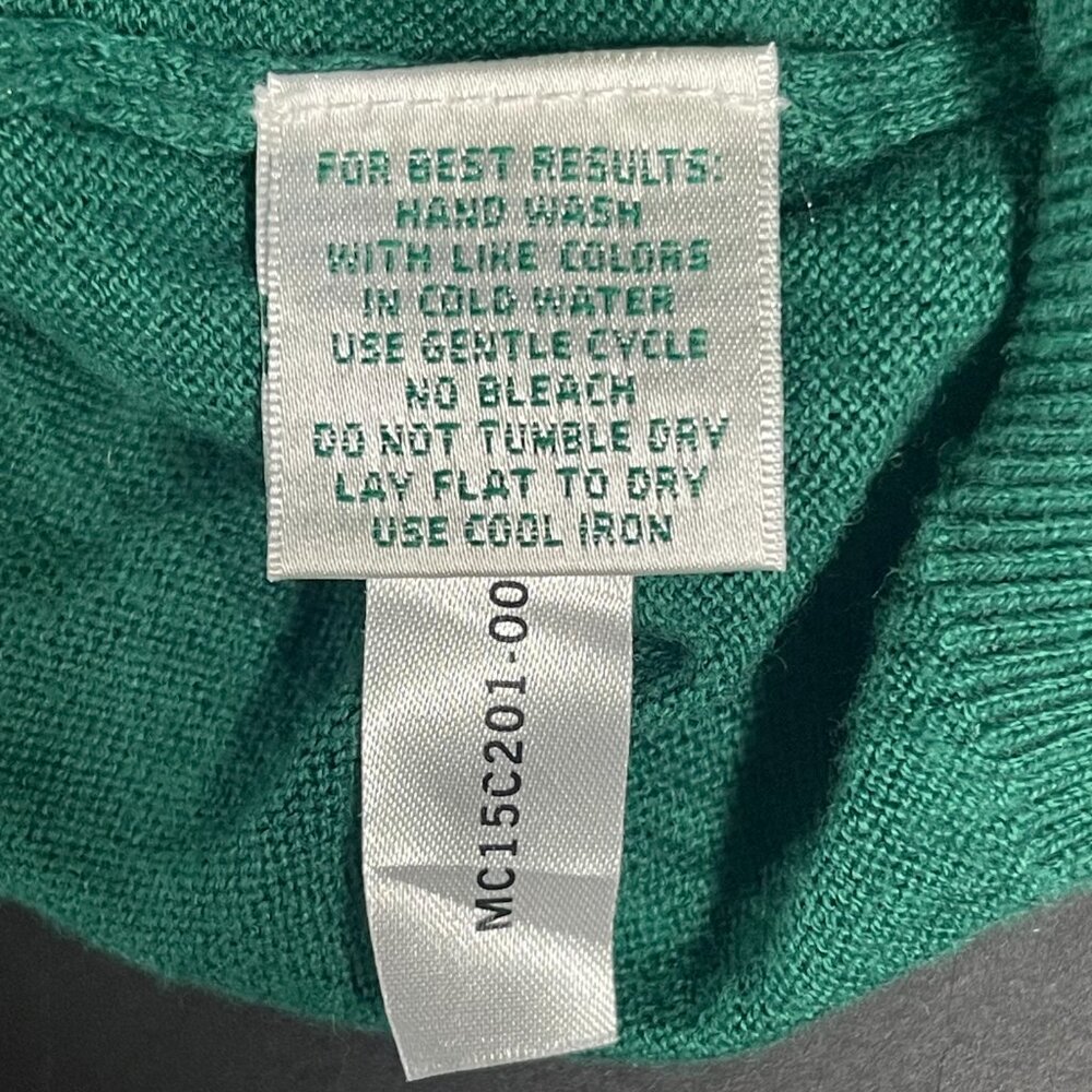 Masters Collection Green V-Neck Sweater Medium Cotton Cashmere Blend - Picture 5 of 5